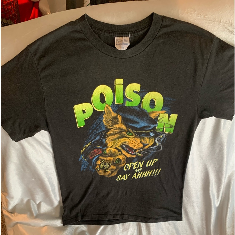 Authentic Poison OPEN Up end SAY AHHH!!! vintage concert tee